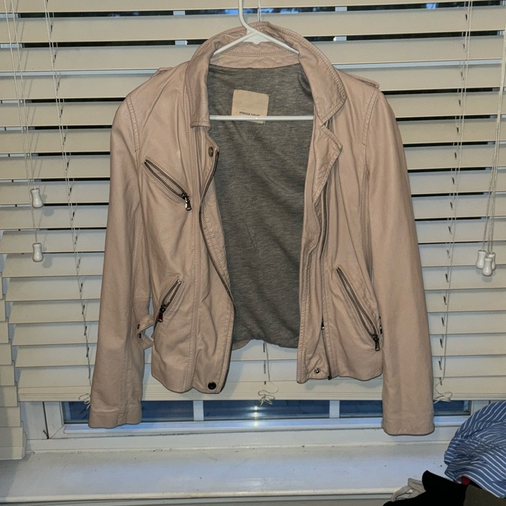 Pink Rebecca Taylor leather jacket